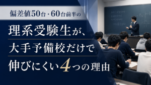 偏差値50台・60台前半の理系受験生が、大手予備校だけで伸びにくい4つの理由
