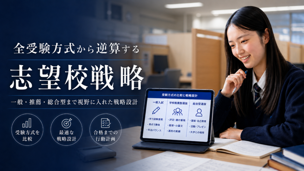 難関大合格は「一般入試だけ」で考えない。全受験方式から逆算する志望校戦略